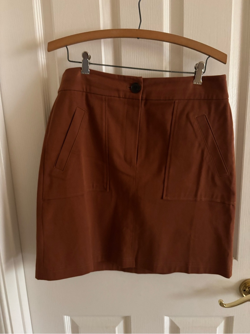 Ann Taylor Rust Brown Mini Skirt with Front Pockets